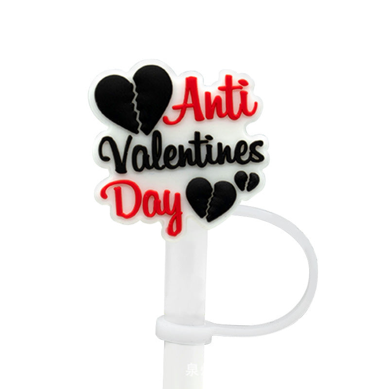 Wholesale 10PCS Valentine's Day Series Silicone Straw Sets